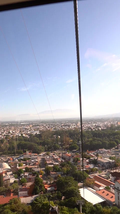 A city view from a high place with a clear blue sky Stock Footage 329557349