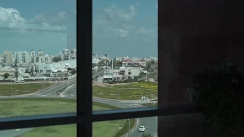 City view from the hotel window Stock Footage 204075376
