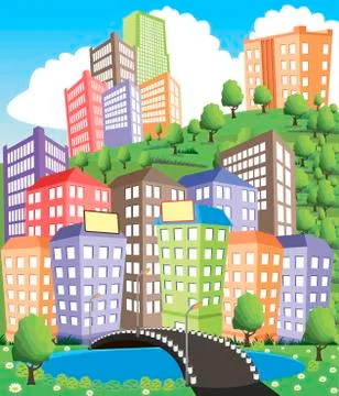 City view Stock Illustration