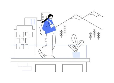 City view isolated cartoon vector illustrations. Ilustración de archivo