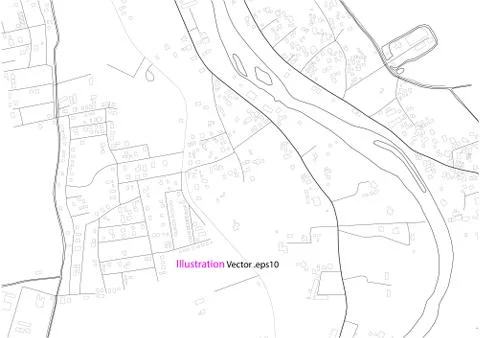 City view map , architecture abstract, 3d illustration vector Stock Illustration