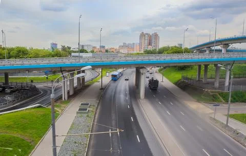 City view on the multi-level highway Stock Photos