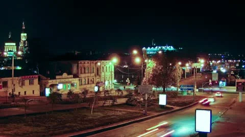 City view at the night Stock Footage 10587416