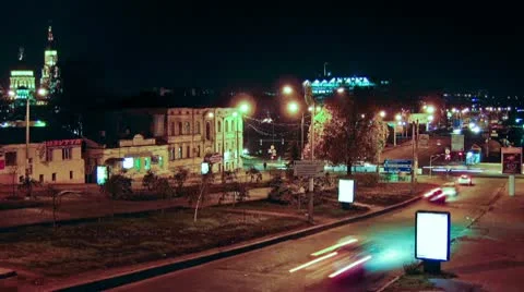 City view at the night Stock Footage 10587422