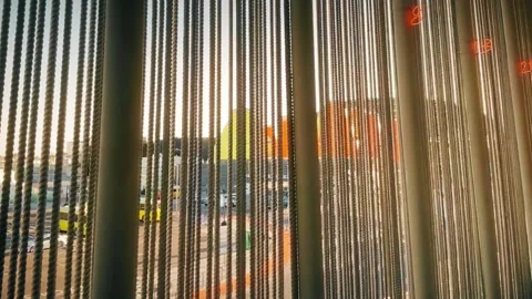 City view in the panoramic windows Stock Footage 219312411