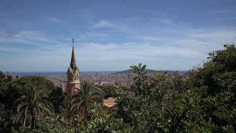 City view in Park Guell Stock Footage 121483210