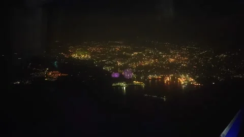 City view from a plane On a night Vidéo 142489196