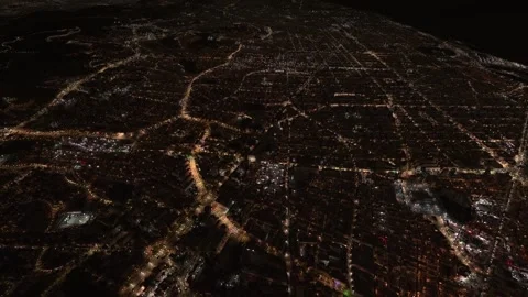 City view from plane at night. Stock Footage 154183198