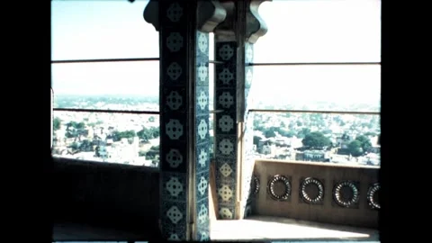 City View Through Decorative Arches Stock Footage 277976272