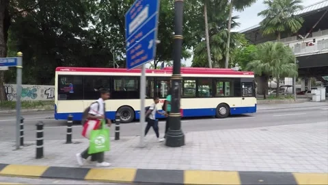 City view through vehicle window, side vehicle shot, Kuala Lumpur, Malaysia Stock Footage 148331131