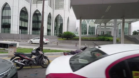 City view through vehicle window, side vehicle shot, Kuala Lumpur, Malaysia Stock Footage 148338145