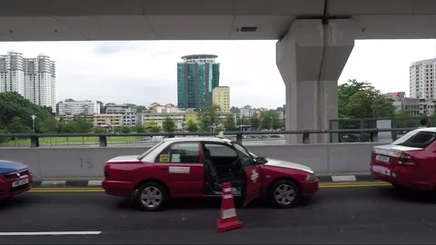 City view through vehicle window, side vehicle shot, Kuala Lumpur, Malaysia Stock Footage 148339167