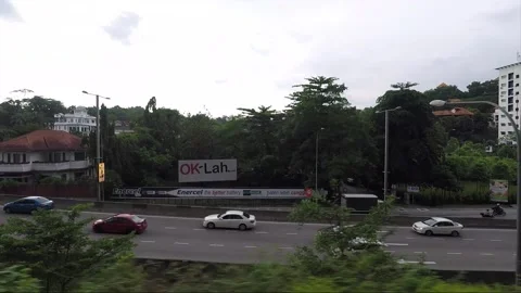 City view through vehicle window, side vehicle shot, Kuala Lumpur, Malaysia Stock Footage 148658606