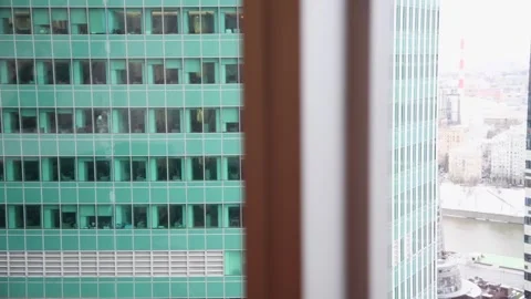 City view through window Stock Footage 260410795