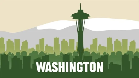 City ​​view in washington state Stock Footage 307838531