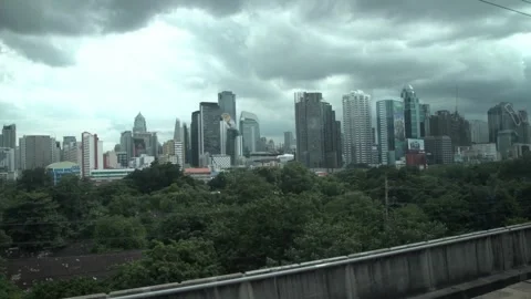 The city view from the window of a moving train. Stock Footage 250416935