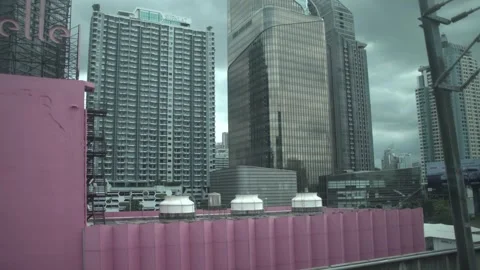 The city view from the window of a moving train. Stock Footage 250417055