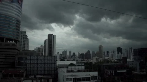 The city view from the window of a moving train. Stock Footage 250417175