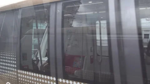 The city view from the window of a moving train. Stock Footage 250426014