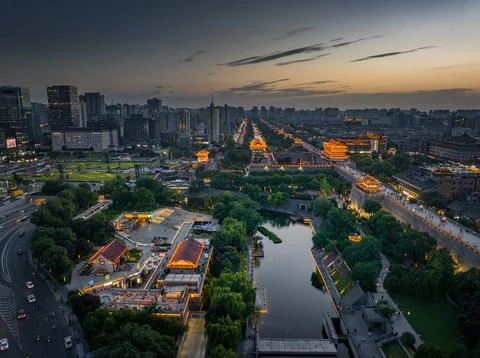 City view of xi'an Stock Photos