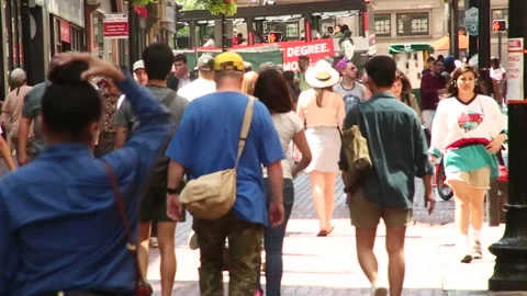 CITY WALKING SLOW MO Stock Footage 190030297