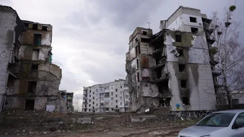 The city was destroyed by the war Stock Footage 244471953