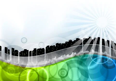 City wave Illustrazione stock