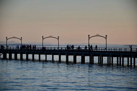 City of White Rock Pier at sunset. Stock Photos