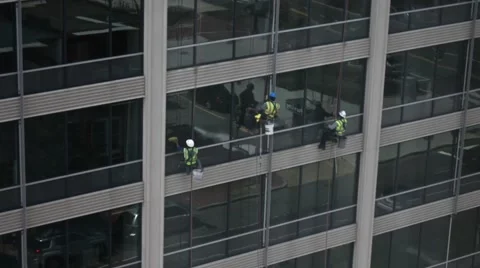 City Window Washers Stock Footage 59135202