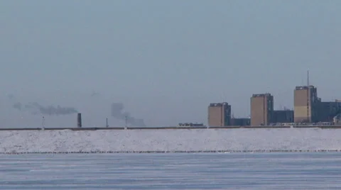 City in winter Stock Footage 32755515