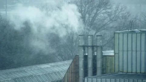 City Winter Storm Stock Footage 345446616
