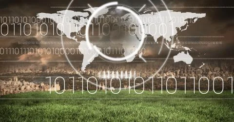 City with world map Illustrazione stock