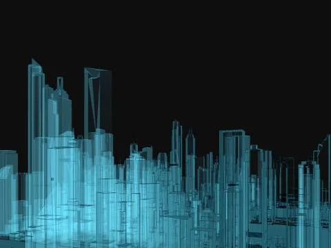 City in x-ray Stock Illustration