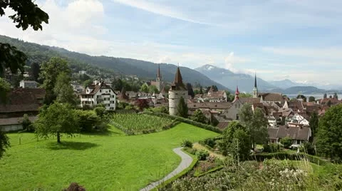 City of Zug (Central Switzerland) Stock Footage