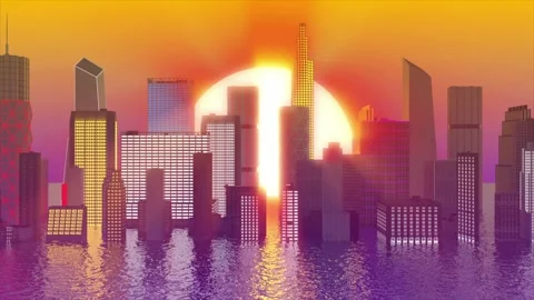 CityInWater01 Stock Footage 343869400