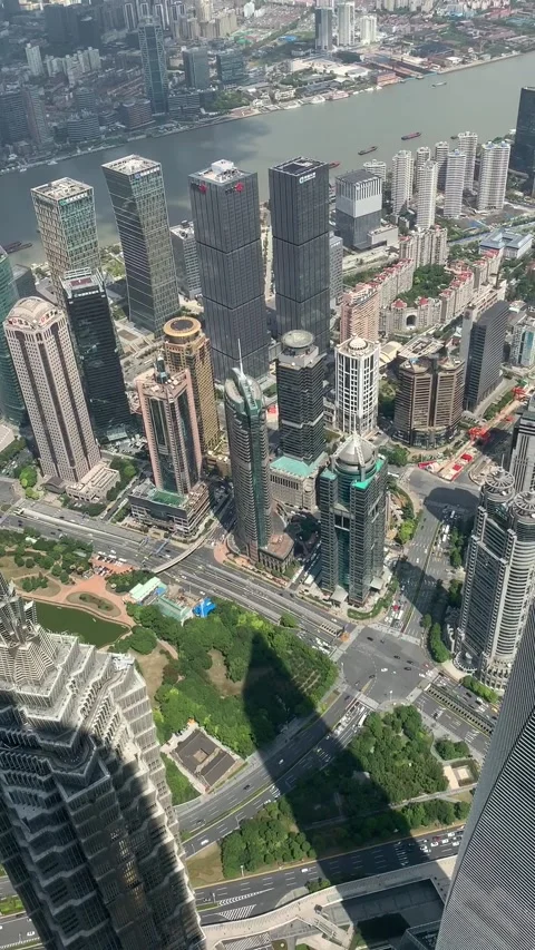 Cityscape, aerial view in Shanghai Stock-Footage 342561459