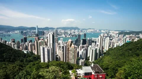 Cityscape and cloudscape in modern city hongkong,time lapse. Stock Footage 22154477