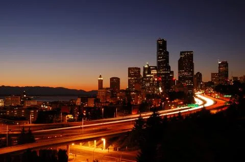 Cityscape and freeways Stock Photos