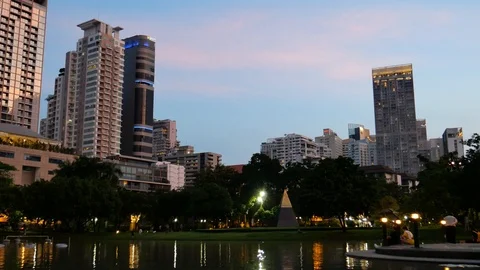 Cityscape and park Stock Footage 118035294