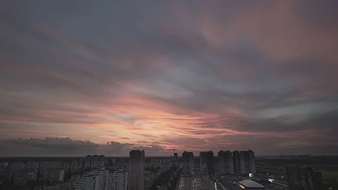 Cityscape and sunset sky background Video stock 143210761