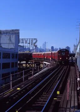 Cityscape and Train Stock Photos