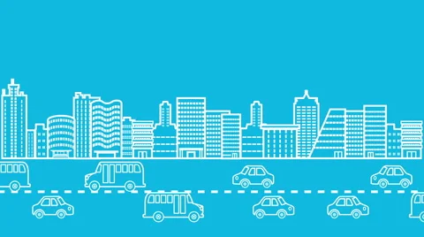 Cityscape animation Stock Footage 52496320