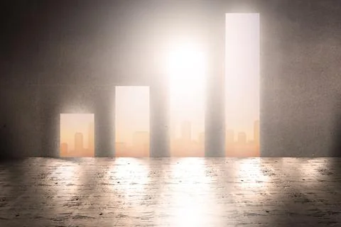 Cityscape background in graph shape Stock Photos