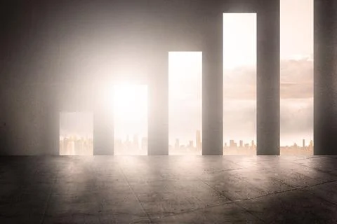 Cityscape background in graph shape Stock Photos