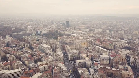 Cityscape of Belgrade at cloudy day Stock Footage 99087147
