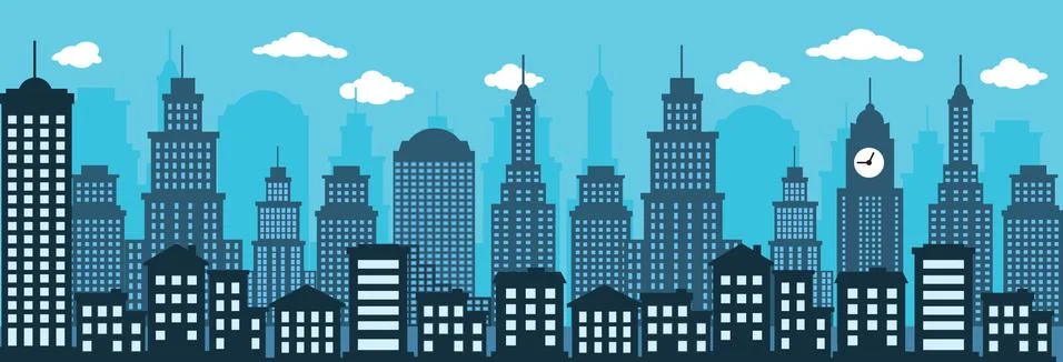 Cityscape (blue) Stock Illustration