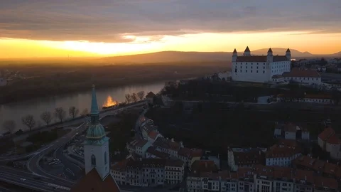 Cityscape of Bratislava Video stock 100884317