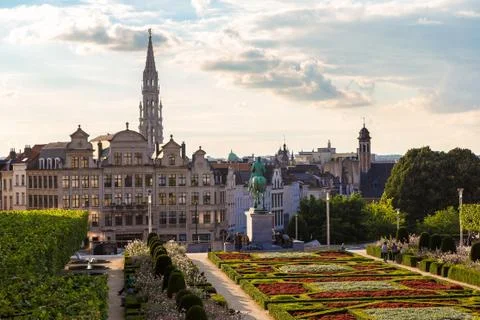 Cityscape of Brussels Stock Photos