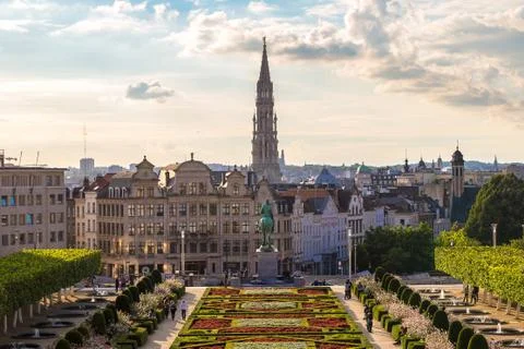 Cityscape of Brussels Stock Photos