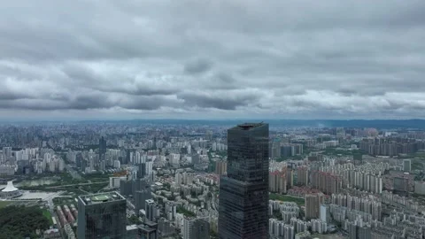 Cityscape Captured by Drone，After Rain Stock Footage 218562154